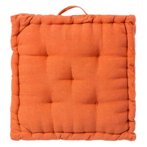 Perna patrata portocalie din poliester si bumbac pentru podea 45x45 cm Loving Colours Unimasa