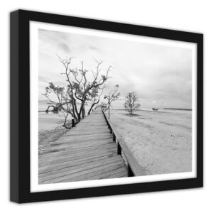 CARO Imagine în cadru - A Picturesque Landscape With A Jetty 40x30 cm Negru