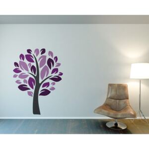 Tree III. - autocolant de perete Gri și violet 100 x 130 cm