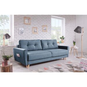 Canapea extensibila cu lada de depozitare Summer Grey Blue 220x100 cm