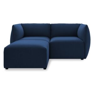 Canapea cu două locuri și șezlong Vivonita Cube, albastru închis