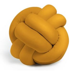 Pernă Knot Decorative Cushion, ⌀ 25 cm, galben muștar
