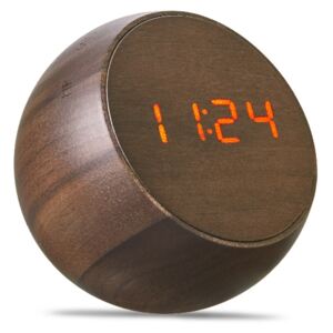 Ceas deșteptător "Tumbler Click Clock", lemn de nuc - Gingko
