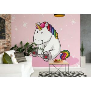 GLIX Fototapet - Sweet Unicorn Pink Papírová tapeta - 368x280 cm