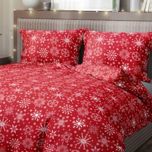 Goldea lenjerie de pat din bumbac de crăciun - model 090 140 x 200 și 70 x 90 cm