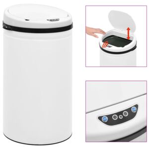 Coș de gunoi automat cu senzor, 50 L, alb, oțel carbon