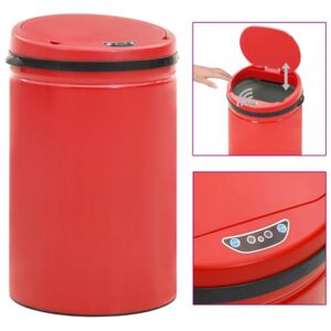 Coș de gunoi automat cu senzor, 30 L, roșu, oțel carbon