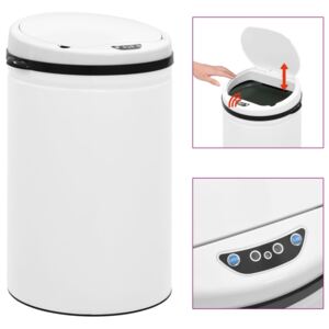 Coș de gunoi automat cu senzor, 30 L, alb, oțel carbon