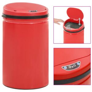 Coș de gunoi automat cu senzor, 40 L, roșu, oțel carbon