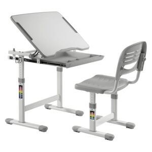 Set birou și scaun copii ergonomic reglabil în înălțime ErgoK SOL Gri