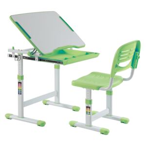 Set birou și scaun copii ergonomic reglabil în înălțime ErgoK SOL Verde