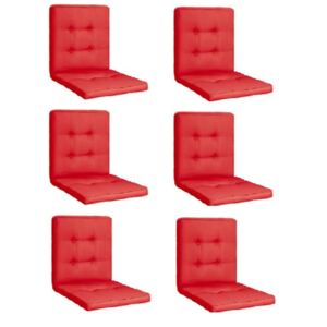 Set 6 Perne sezut/spatar pentru scaun de gradina sau balansoar, 50x50x55 cm, culoare rosu