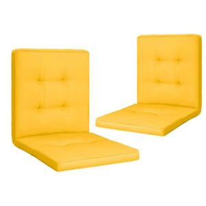Set 2 Perne sezut/spatar pentru scaun de gradina sau balansoar, 50x50x55 cm, culoare galben