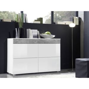 Cabinet PD261 Alb + alb lucios + beton