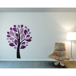 Tree III. - autocolant de perete Negru și violet 50 x 70 cm