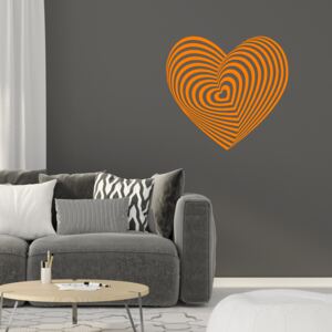 GLIX Hypno heart - autocolant de perete Portocaliu 75 x 70 cm
