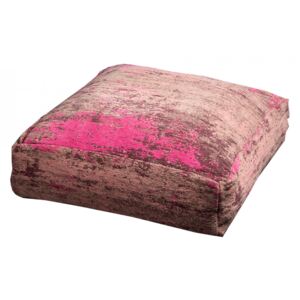 Perna de podea patrata roz din din bumbac si poliester 70x70 cm Abstract Invicta Interior