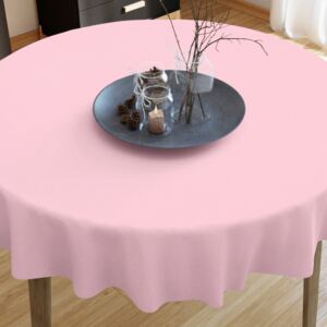 Goldea față de masă decorativă loneta - roz - rotundă Ø 70 cm