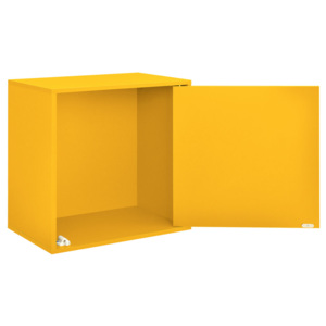 Dulap cu usi design combinat – sistem rafturi de perete cu usa - 45x45x30 cm - galben mustar
