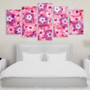 Tablou Multicanvas 5 Piese Pink Purple Flowers