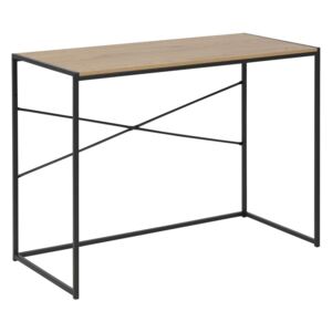 Masa de birou din pal si metal Seaford Stejar / Negru, L100xl45xH75 cm