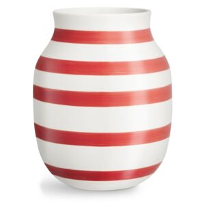 Vază din ceramică Kähler Design Omaggio, înălțime 20,5 cm, alb-roșu