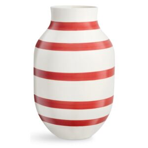 Vază din ceramică Kähler Design Omaggio, înălțime 31 cm, alb-roșu