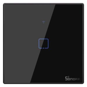 Intrerupator simplu cu touch Sonoff T3EU1C negru, Wi-Fi, IR
