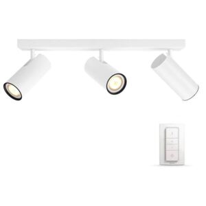Spot LED aplicat, inteligent, Philips HUE Buratto Pillar, triplu, alb cald / rece, 1050lm, variator Hue inclus
