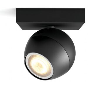 Spot LED aplicat, inteligent, Philips HUE Buckram Negru, unic, alb cald / rece, 350lm, 5W