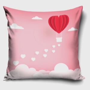 Fata de perna decorativa Love in the air roz 40x40 cm