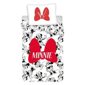 Lenjerie de pat Minnie Mouse (fundiță roșie)