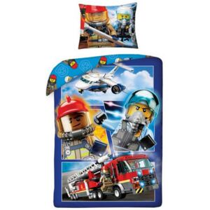 Lenjerie de pat Lego City (avion, pompieri)