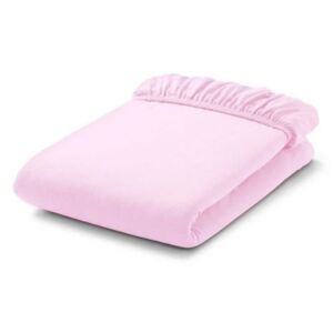 Cearceaf cu elastic pentru pătuț bebe 70x140 cm (roz)