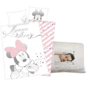 Set lenjerie de pat Minnie Mouse pentru copii de grădiniță (roz)