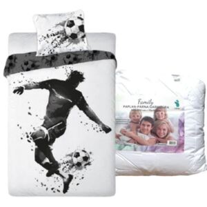 Set lenjerie de pat Jucătorul de fotbal (negru-alb)