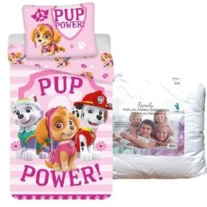 Set lenjerie de pat Patrula cățelușilor (Pup Power)