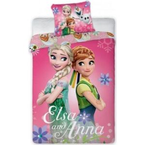 Lenjerie de pat Frozen pentru copii de grădiniță (roz)