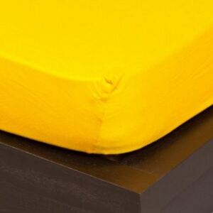 Cearșaf Jersey cu elastic 140/160x200 cm (galben porumb)