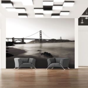 Fototapet - San Francisco: Golden Gate Bridge in black and white 250x193 cm