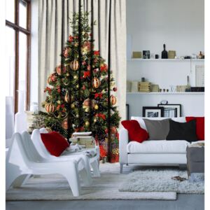 Draperie Christmas Tree Multicolor, 140 x 260 cm, 1 bucata