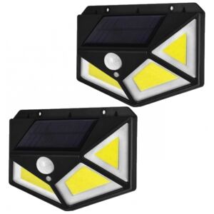 2 x Lampa Ultra COB 100 LED COB Solare cu senzor de miscare si lumina 3 moduri ILUMINARE