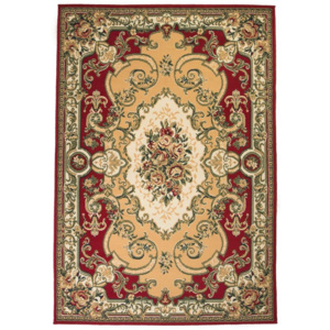 Covor persan, design oriental, 140 x 200 cm, roșu/bej