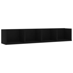 Raft de perete pentru CD-uri, negru, 100 x 18 x 18 cm, PAL