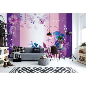 Fototapet - Floral Design Purple Papírová tapeta - 184x254 cm