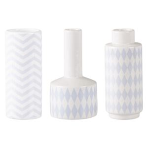 Set 3 vaze din ceramică KJ Collection Niels, albastru - alb
