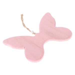 Decorațiune de agățat din lemn Dakls So Cute Butterfly, roz