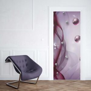 GLIX Tapet netesute pe usă - 3D Modern Abstract Design Purple