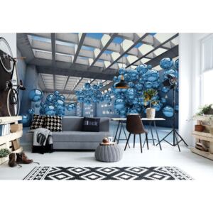 Fototapet GLIX - 3D Blue Spheres + adeziv GRATUIT Tapet nețesute - 416x254 cm