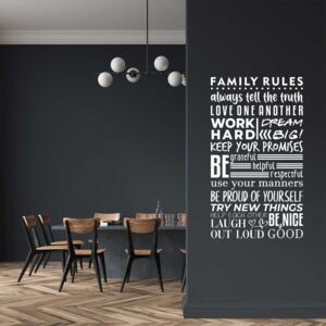 GLIX Family rules - autocolant de perete Alb 75x40 cm